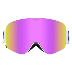 Маска горнолыжная Volcom Odyssey Matte White Pink Chrome Lens/Yellow Bonus Lens