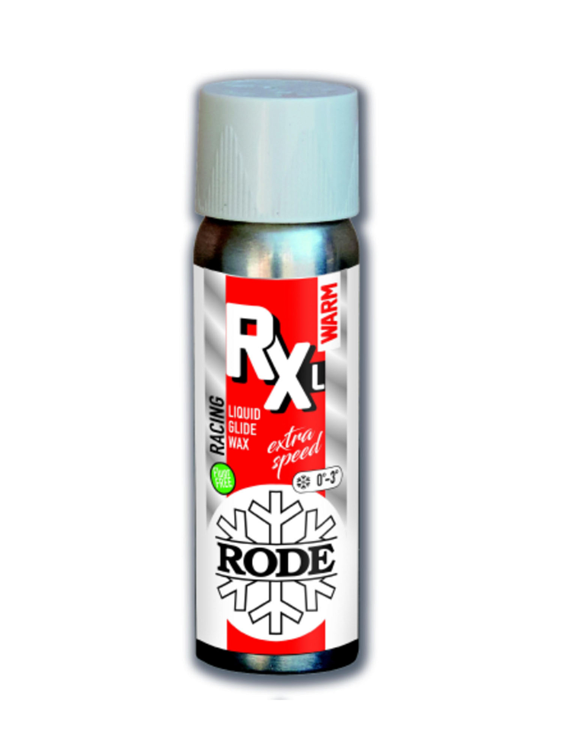 Безфтористый парафин скольжения жидкий RODE Racing Extra Liquid Warm 0C°... -3C° Fluor Free 80 ml