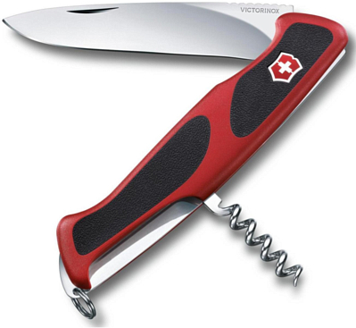 Нож Victorinox Ranger Grip 52, 130 мм, 5 функций, с фиксатором лезвия красный с чёрным