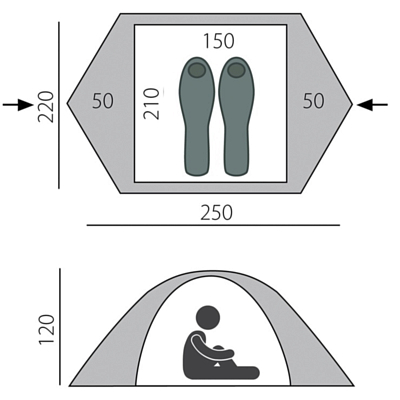 Палатка BTrace Ion 2+ зеленый