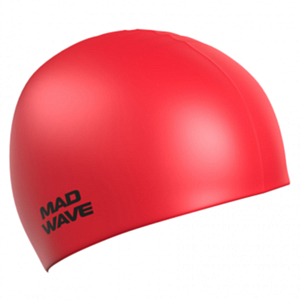 Шапочка для плавания MAD WAVE Intensive Silicone Solid Red