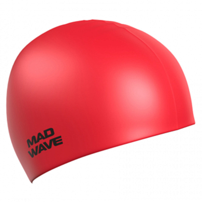 Шапочка для плавания MAD WAVE Intensive Silicone Solid Red