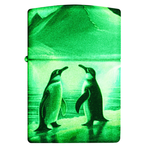 Зажигалка Zippo Penguin Glow In The Dark Green