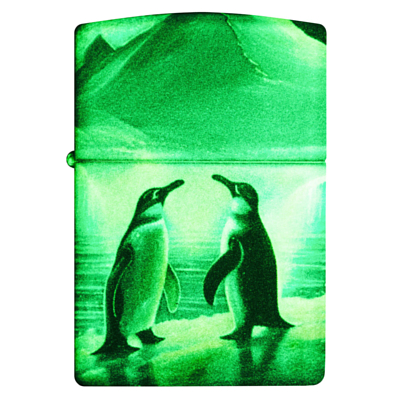 Зажигалка Zippo Penguin Glow In The Dark Green