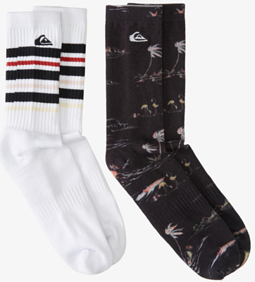 Набор носков Quiksilver Quik 2Pk Crew E M Sock Black