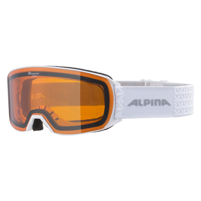 Маска горнолыжная ALPINA Nakiska White Matt/Orange S2