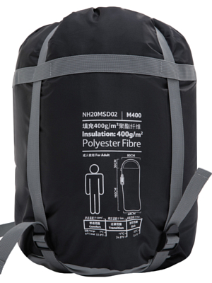 Спальник Naturehike Envelope M400 Right Zipper Grey