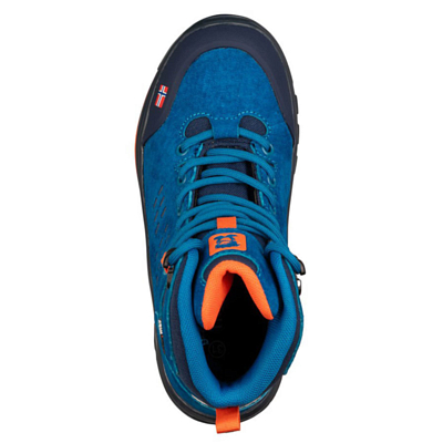 Ботинки детские Trollkids Kids Trollsteinen Hiker Mid XT Atlantic Blue/Dark Navy/Glow Orange