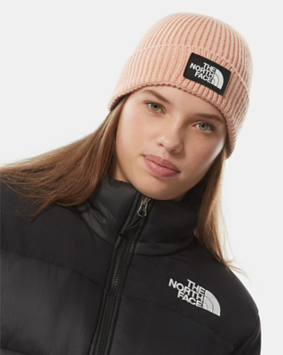 North face logo box beanie online