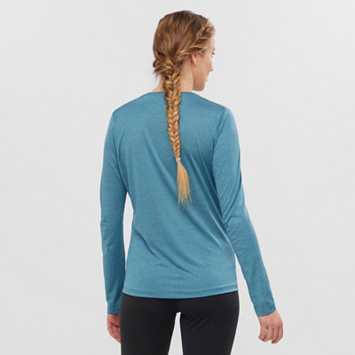 Футболка с длинным рукавом SALOMON Agile Long Sleeve Tee W Mallard Blue/Storm Blue/Heather