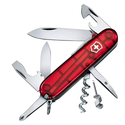 Нож Victorinox Spartan, 91 мм, 12 функций Полупрозрачный Красный