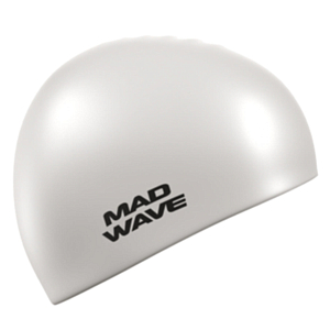 Шапочка для плавания MAD WAVE Intensive Silicone Solid White