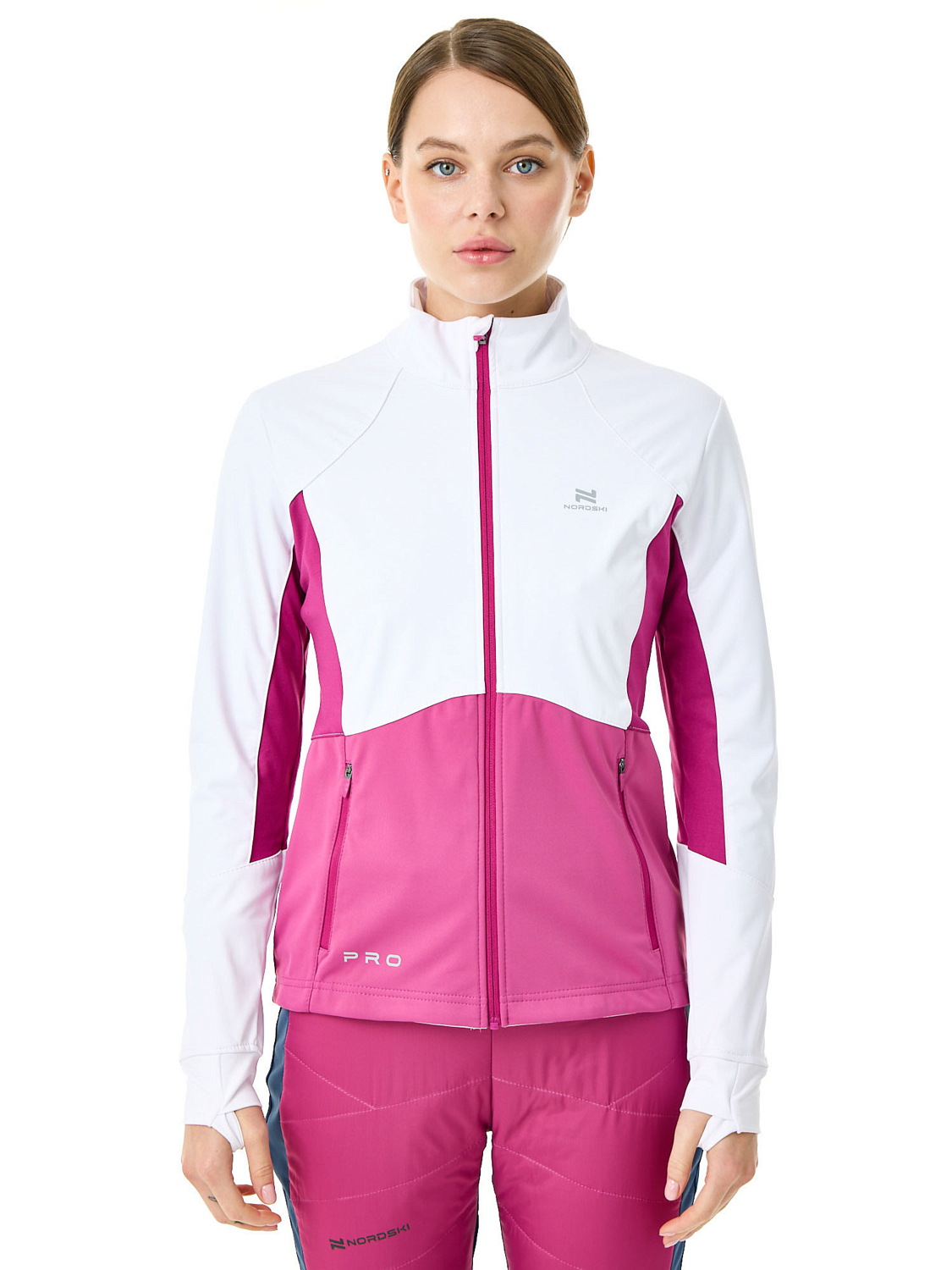 Куртка беговая Nordski Pro Fuchsia/White