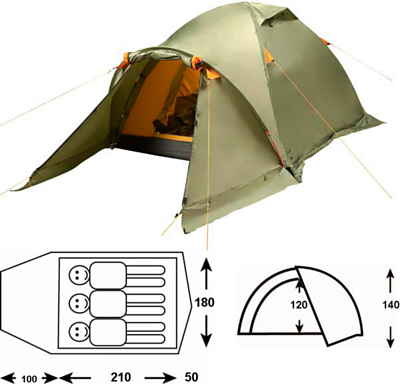 Палатка Outdoor Project Mythos 3 FG св.зеленый