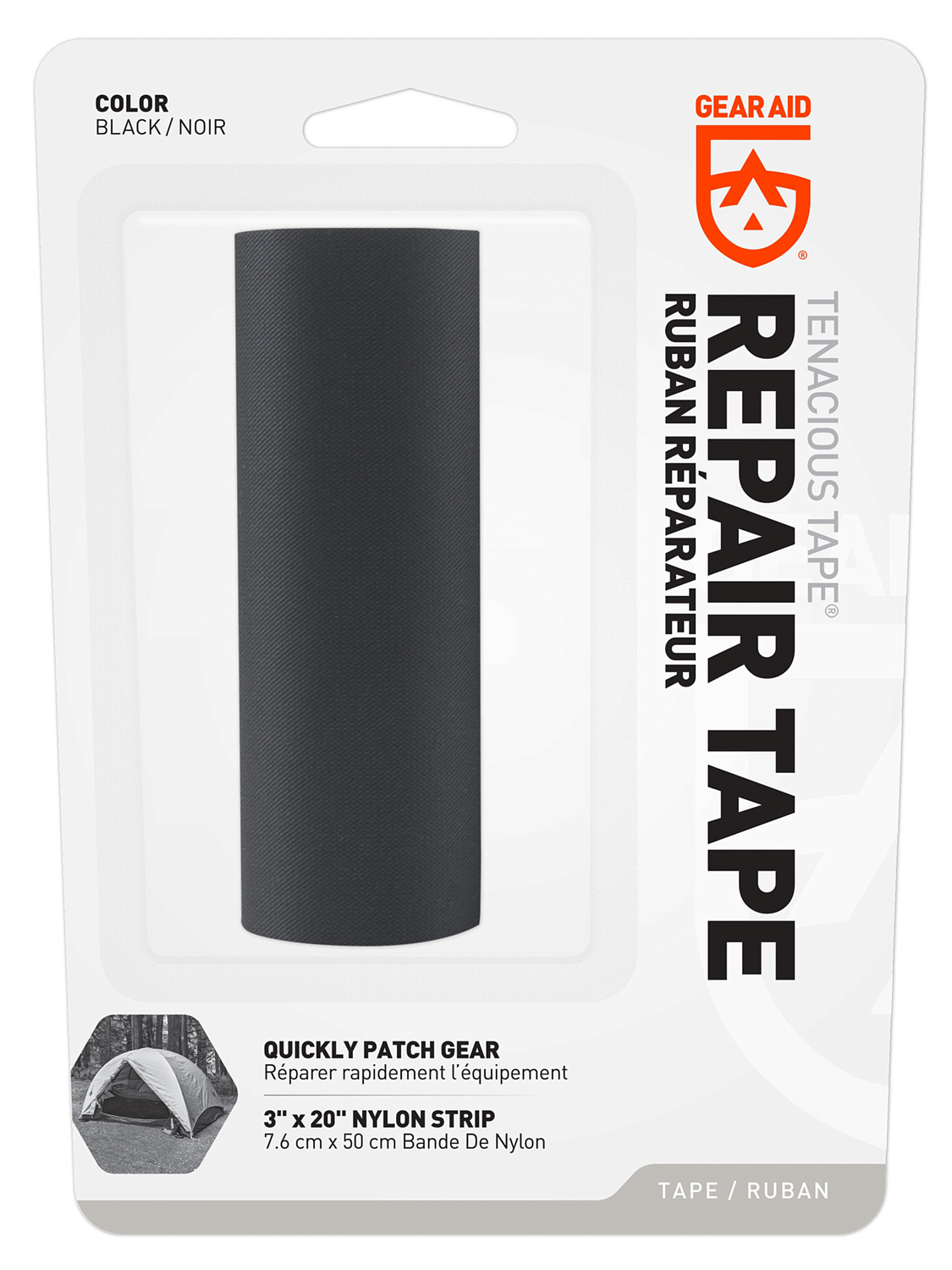 Заплатки для ремонта снаряжения Gear Aid Tenacious Tape Black Nylon