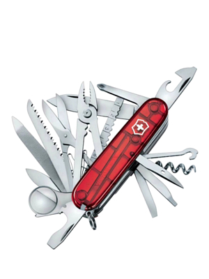 Нож Victorinox Swiss Champ, 91 мм, 33 функции Полупрозрачный Красный