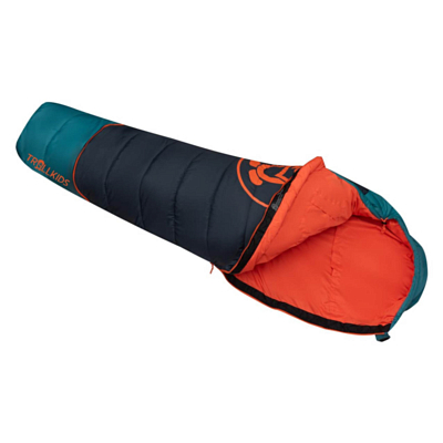 Детский спальник Trollkids Fjell Dreamer extendable Dark Navy/Dusky Turquoise/Glow Orange