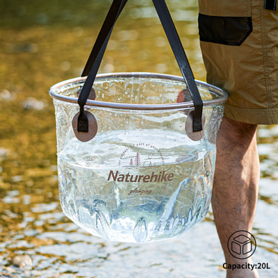 Ведро Naturehike Foldable Round Bucket 20L Transparent