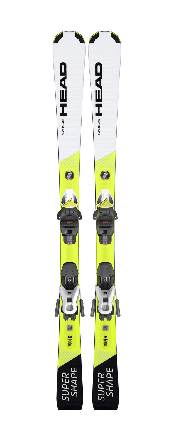 Горные лыжи с креплениями HEAD Supershape JRS+JRS 7.5 GW CA BRAKE 78 white/neon yellow