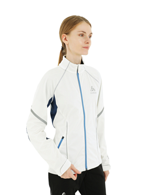 Куртка беговая ODLO Jacket FREQUENCY Snow White-Estate Blue