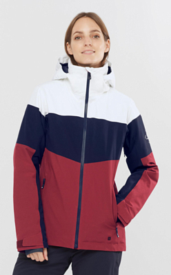 Куртка горнолыжная SALOMON Slalom Jkt W White/Night Sky/Pomegranate