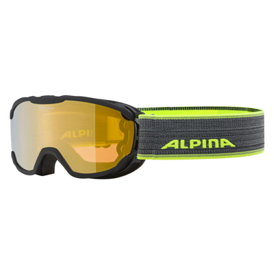 Маска горнолыжная ALPINA Pheos Jr. Q-Lite Black-Neon Matt/Q-Lite Gold S2