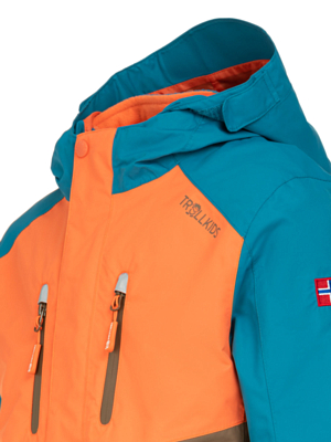 Куртка детская Trollkids Bryggen 3 in 1 Mocca Brown/Glow Orange/Atlantic Blue