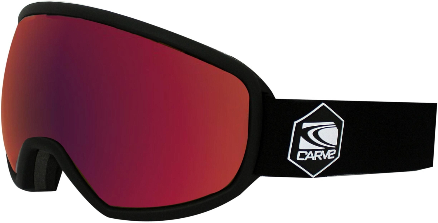 Очки горнолыжные Carve Shoots 6167 Matt black, Rose lens, Red Iridium