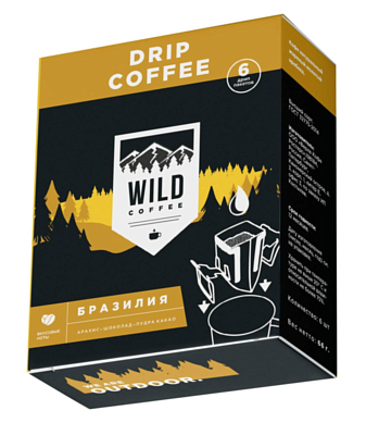 Кофе Wild Coffee Бразилия, 6 дрип-пакетов