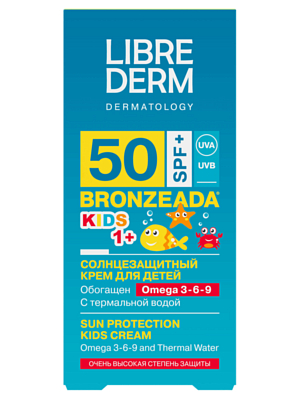 Крем солнцезащитный SPF 50 LIBREDERM Bronzeada Kids. Омега 3-6-9 150 мл