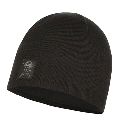 Buff Knitted Fleece Band Hat SOLID Black