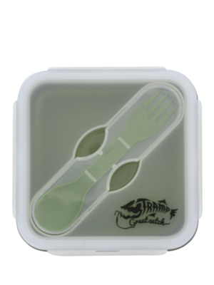 Контейнер для еды Tramp силиконовый с ловилкой 1000 мл Olive