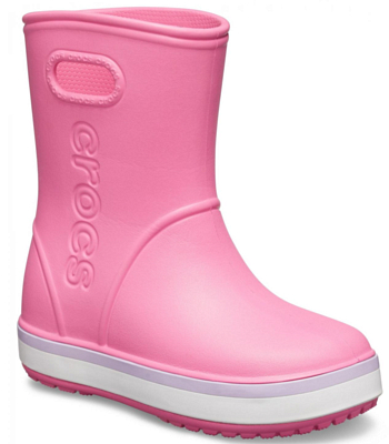 Сапоги резиновые Crocs Crocband Rain Boot Pink Lemonade/Lavender