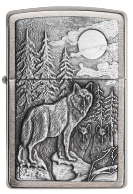 Зажигалка Zippo Classic Brushed Chrome серебристая-матовая