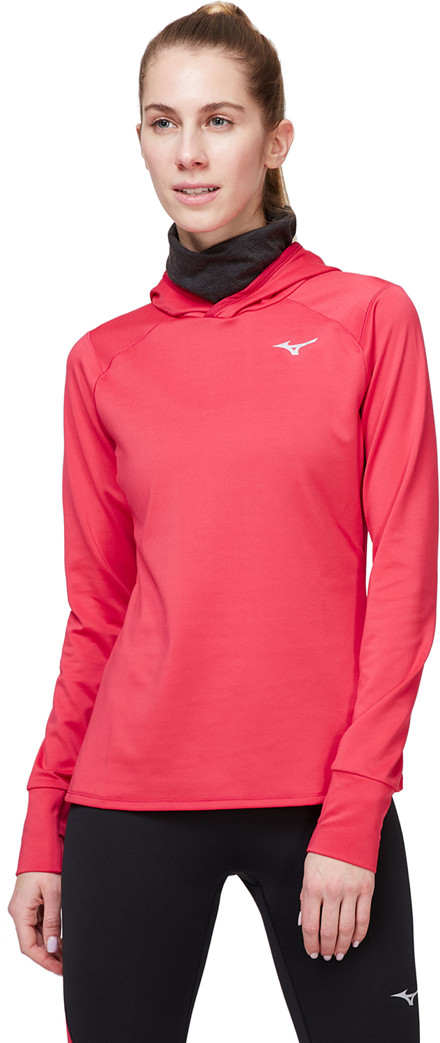 Футболка с длинным рукавом Mizuno Warmalite Hooded LS Tee W Красный