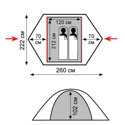 Палатка Tramp Sarma 2 (V2) Grey