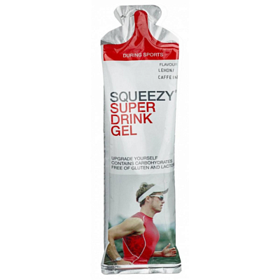 Гель SQUEEZY Super Drink Gel, питьевой с электролитами и кофеином, 60 мл, лимон