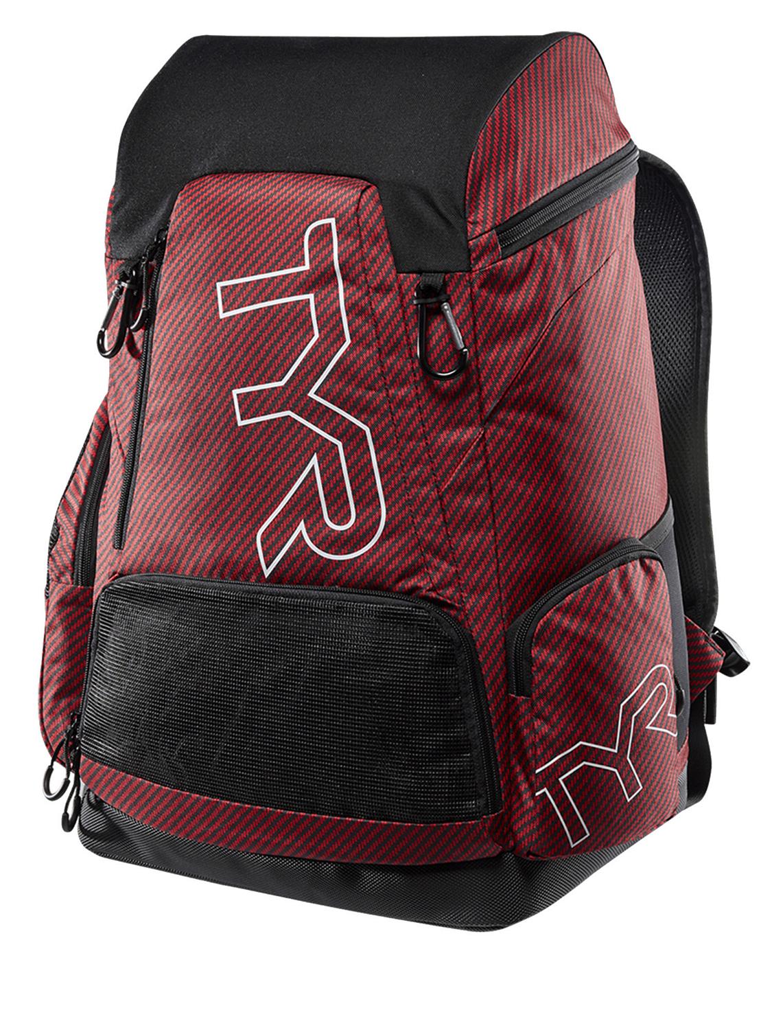 Рюкзак TYR Alliance 45L Backpack Team Carbon Print Красный