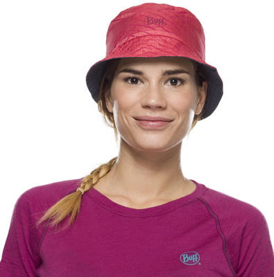 Панама Buff Travel Bucket Hat Collage Red-Black