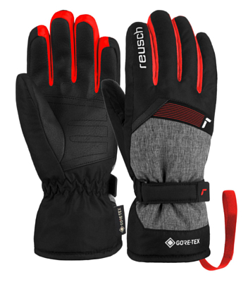 Перчатки детские REUSCH Flash GORE-TEX Junior Blck/Blck Melang/Fire Red