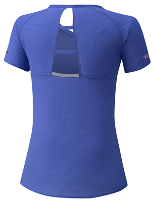 Футболка беговая Mizuno DryAeroflow Tee (W) синий