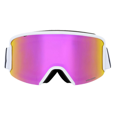 Маска горнолыжная Volcom Garden Matte White Pink Chrome Lens/Yellow Bonus Lens