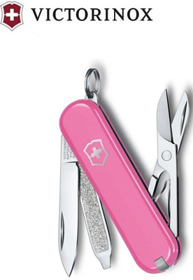 Нож Victorinox брелок Classic SD Colors Cherry Blossom, 58 мм, 7 функций Розовый