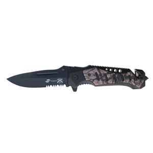 Нож Stinger Knives 90 мм рукоять сталь/алюминий Серый Камуфляж/Чёрный