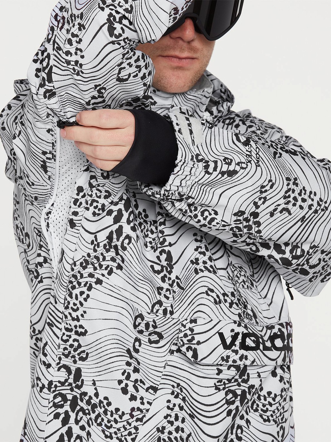 Куртка-анорак сноубордическая Volcom Melo Gore-Tex Pullover White Print