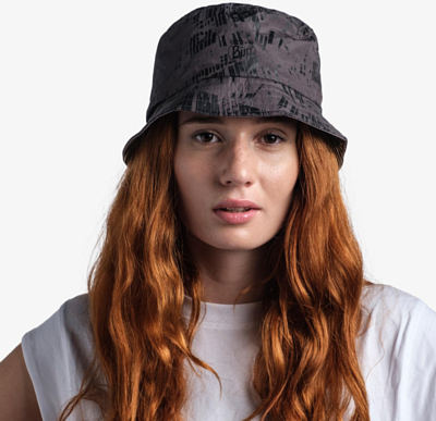 Панама Buff Travel Bucket Hat Gline Black-Grey