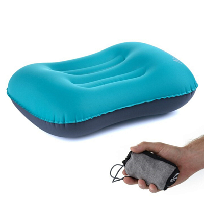 Подушка Naturehike Lightweight TPU Aeros Inflatable Pillow With New Nozzle Blue