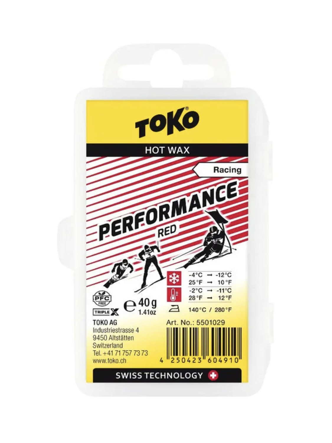 Универсальный парафин скольжения твердый TOKO Racing Performance 40g Red