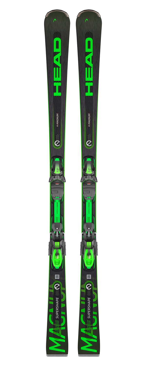 Горные лыжи с креплениями HEAD Supershape e-Magnum SW SF-PR+PRD 12 GW BR 85 [F] Black-Neon Green