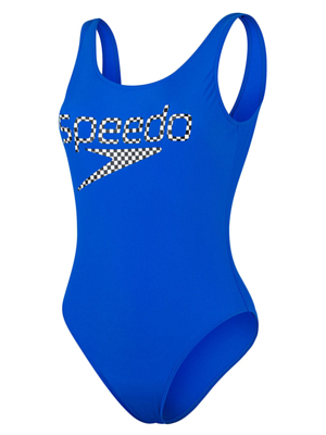 Купальник Speedo Deep U-Bk Hi Leg 1Pc Pt Af Голубой/Белый/Черный